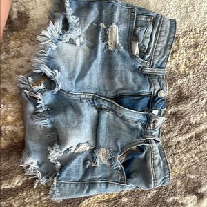 Eunina Light Blue Distressed Jean Shorts